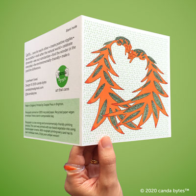 Loveheart Foxes A5 square greeting card